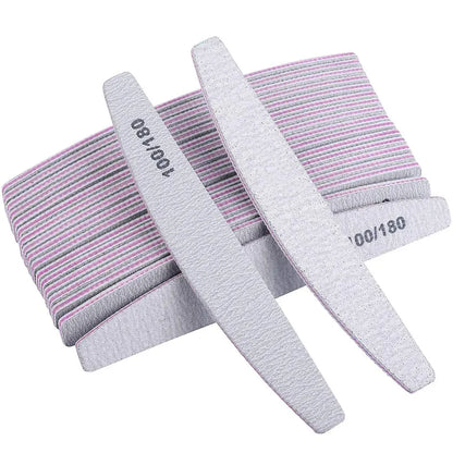 TRUZENIC 5-Piece Nail File Set – 80/100 Grit Sandpaper Cuticle & Manicure Tools, Mixed Colors