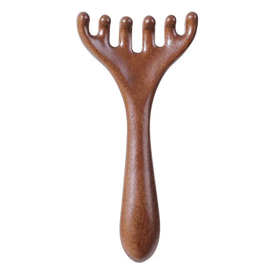 Natural Sandalwood Massage Comb – Six-ClawComb for Scalp, Neck & Facial Relaxation-TRUZENIC