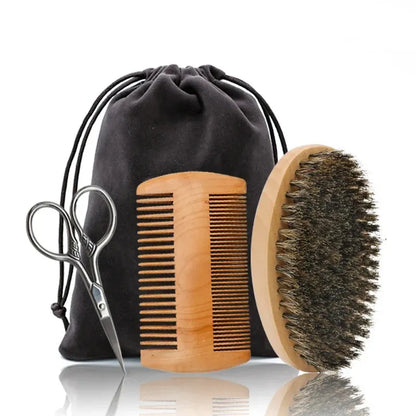 TRUZENIC Men’s Shaving Brush – Portable Boar Bristle Beard Brush for Facial Cleaning and Styling