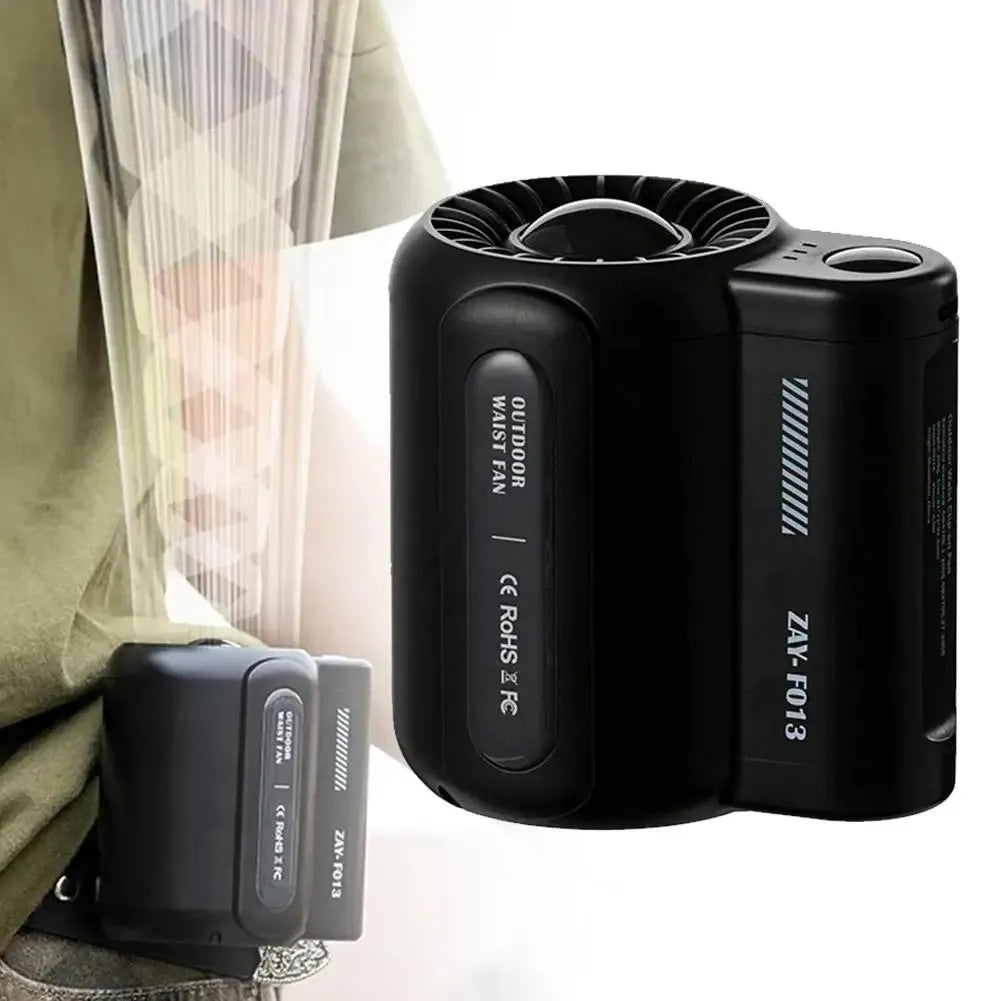 TRUZENIC Outdoor Waist & Neck Fan – Portable 3-Speed USB Handheld & Clip-On Cooling Fan