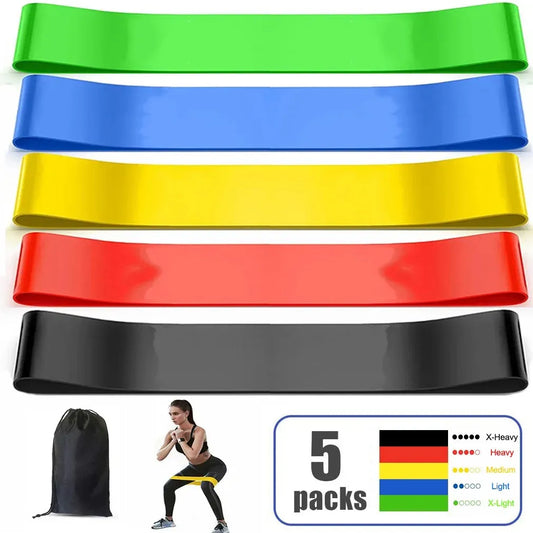 TRUZENIC Elastic Fitness Resistance Bands – 5 Levels for Yoga, Pilates, Crossfit & Home Workouts