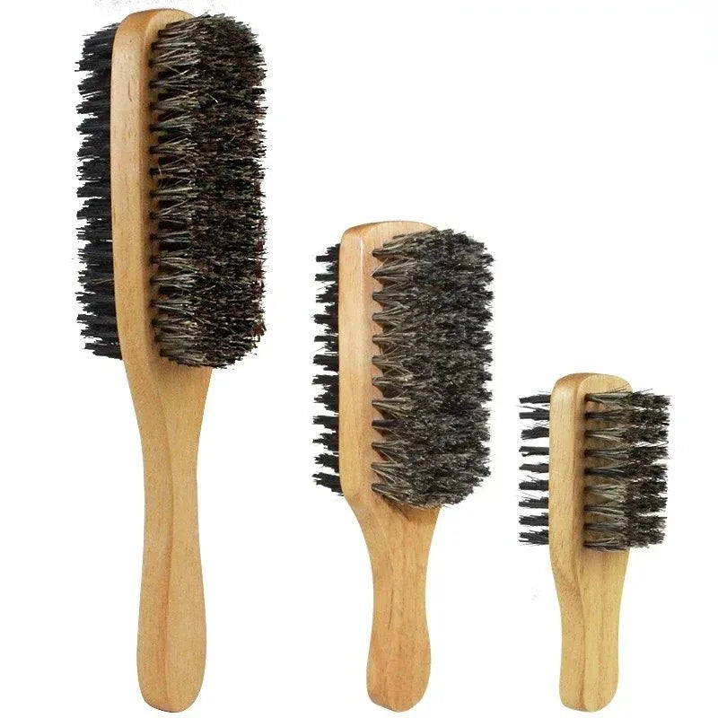 Men’s Boar Bristle Hair Brush – Natural Wooden Grooming Brush for Hair and Beard-TRUZENIC