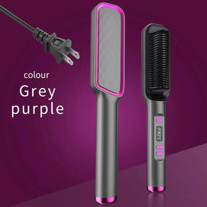 Electric Hot Comb Hair Straightening Brush – Anti-Scald, Negative Ion Straightener & Styling Tool