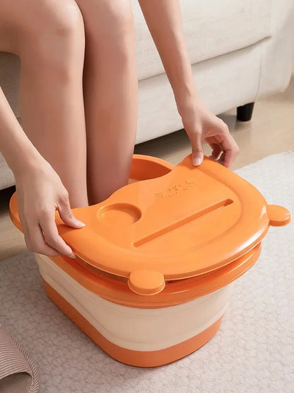 Foldable Foot Soaking Basin – Deep Massage Foot Bath with Cover for Home or Dorm Use-TRUZENIC