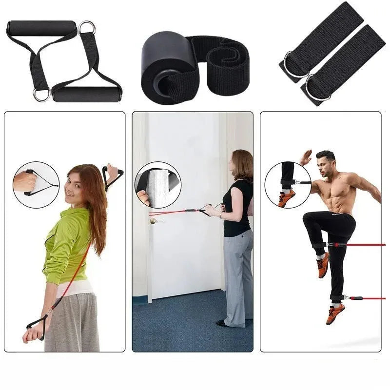 TRUZENIC 11-Piece Resistance Band Set – Portable Fitness Kit with Pull Ropes, Ankle Strap & Chest Expander