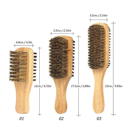 Men’s Boar Bristle Hair Brush – Natural Wooden Grooming Brush for Hair and Beard-TRUZENIC