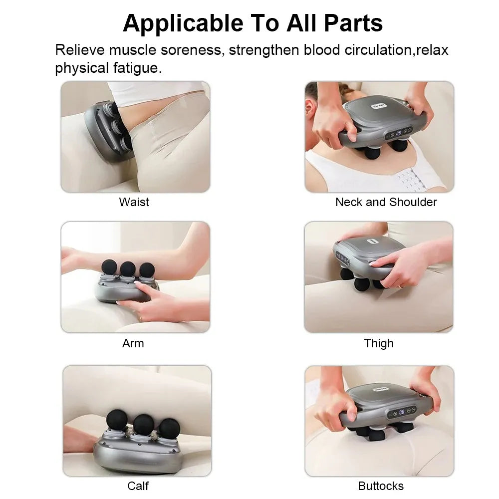 TRUZENIC Professional Fascia Massage Gun – High-Frequency Muscle Massager with 6 Interchangeable Heads