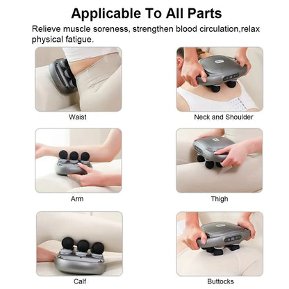 TRUZENIC Professional Fascia Massage Gun – High-Frequency Muscle Massager with 6 Interchangeable Heads