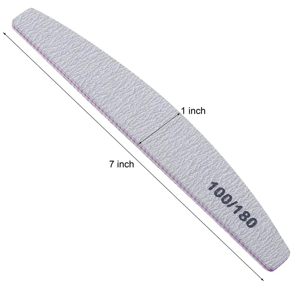 TRUZENIC 5-Piece Nail File Set – 80/100 Grit Sandpaper Cuticle & Manicure Tools, Mixed Colors