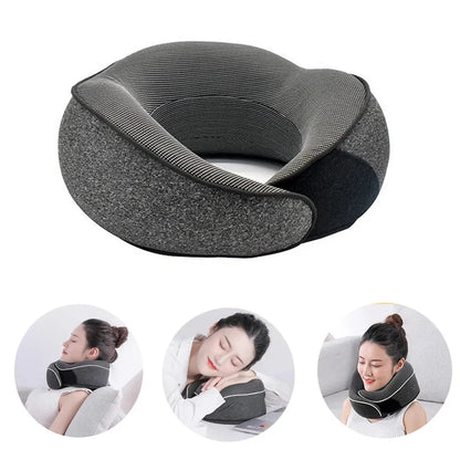 Memory Foam Travel Neck Pillow – U-Shaped Cervical Support for Sleep, Flights & Camping with Carry Bag-TRUZENIC