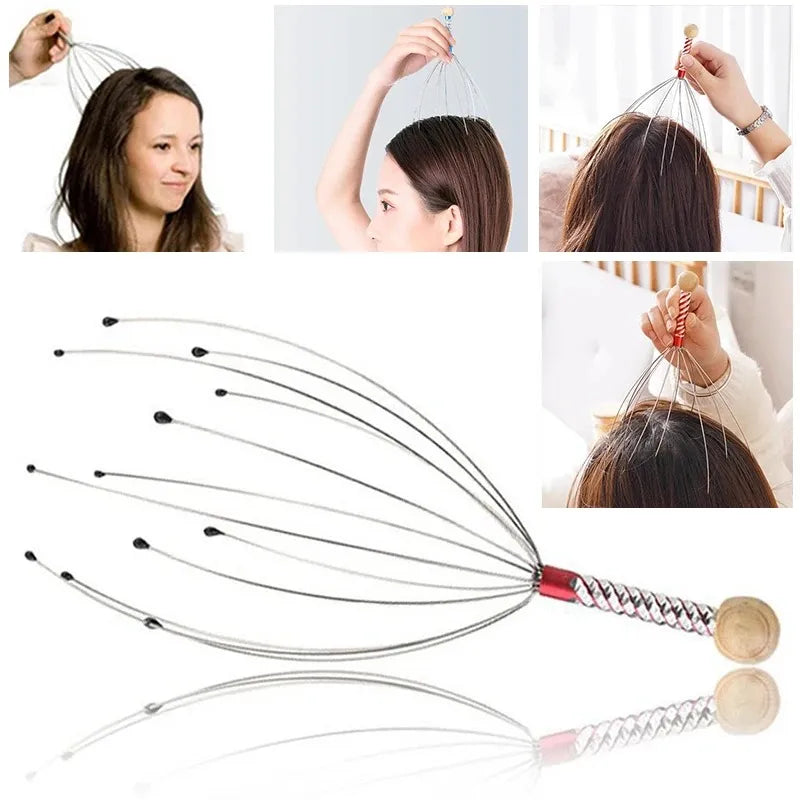 Stainless Steel Octopus Scalp Massager – Relaxing Head Scratcher and Itch Relief-TRUZENIC