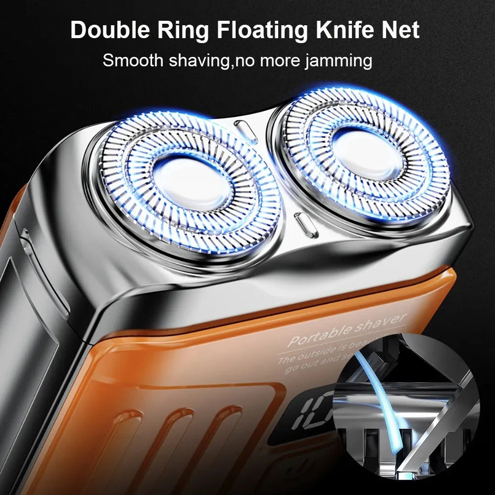Mini Electric Shaver for Men Rechargeable Double Head Beard Trimmer & Waterproof Portable Facial Razor-TRUZENIC