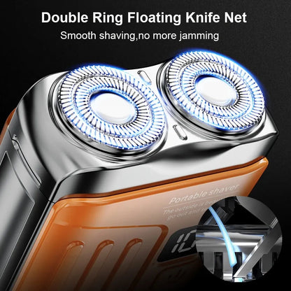 Mini Electric Shaver for Men Rechargeable Double Head Beard Trimmer & Waterproof Portable Facial Razor-TRUZENIC