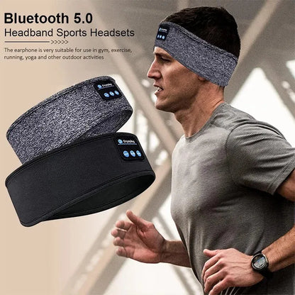 Bluetooth Headband with Wireless Earphones, Elastic Music Eye Mask for Sleep, Sports & Travel-TRUZENIC