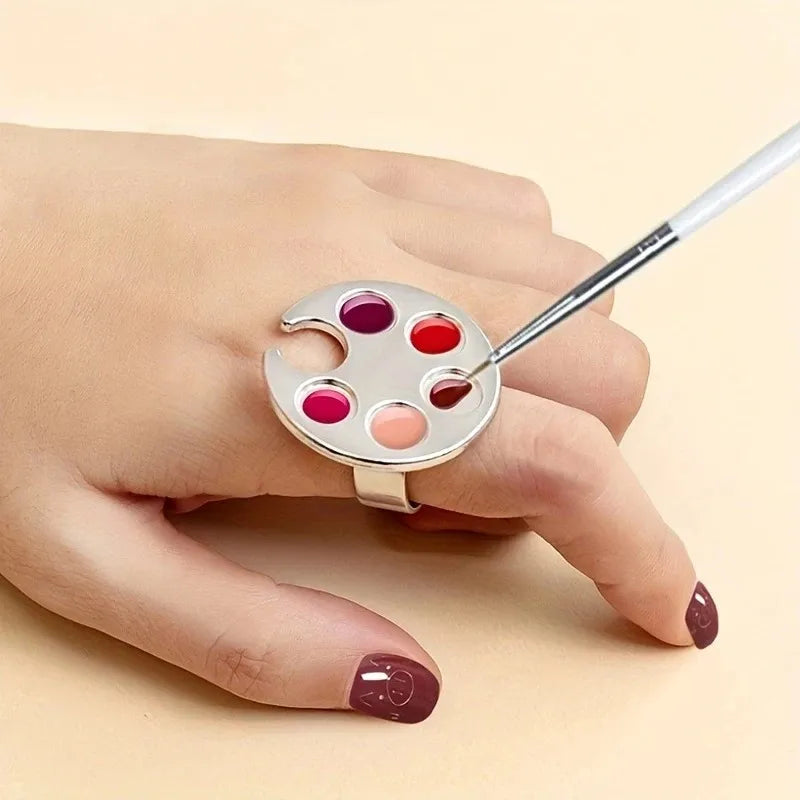 TRUZENIC Mini Nail Art Mixing Ring – Footprint Palette for Acrylic Paints & Nail Polishes