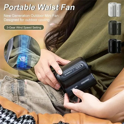 TRUZENIC Outdoor Waist & Neck Fan – Portable 3-Speed USB Handheld & Clip-On Cooling Fan