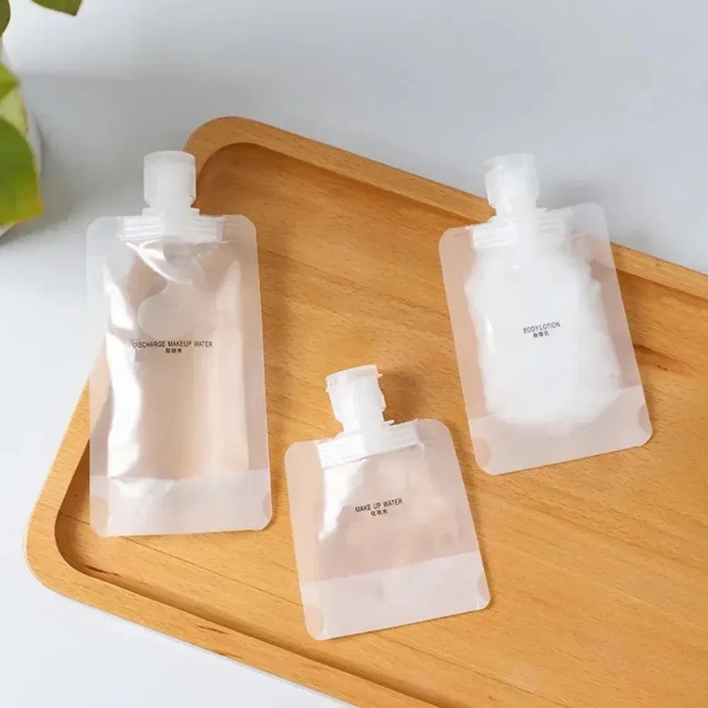 TRUZENIC 5-Piece Travel Bottles Set – Refillable Lotion, Shampoo & Toiletries Dispenser Pouches