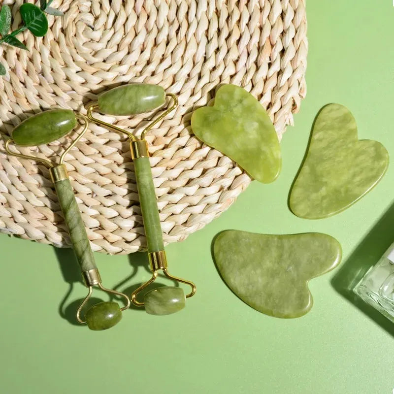 Natural Jade Roller, Double-End Facial Massage Tool for Face, Body, and Foot Care-TRUZENIC