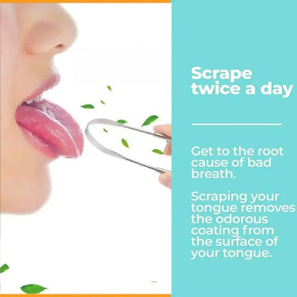 Tongue Scraper – U-Shaped Metal Oral Care Tool for Fresh Breath and Daily Hygiene-TRUZENIC