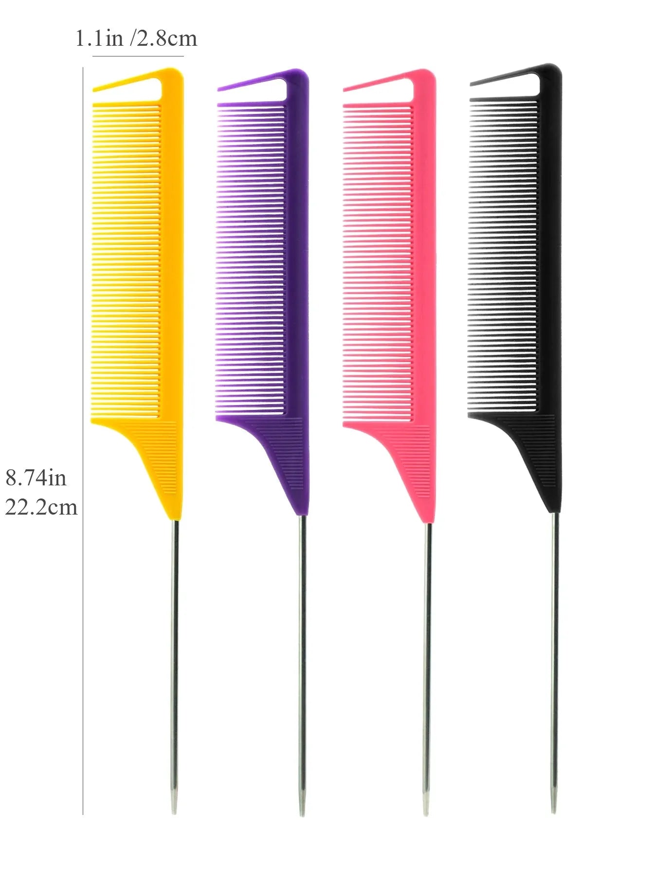 Professional Rat Tail Comb – Anti-Static Hair Styling Tool with Steel Pin for Salon and Barber Use-TRUZENIC