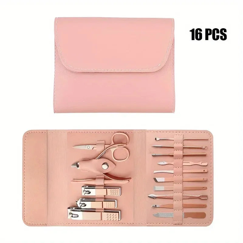 TRUZENIC 16-Piece Professional Nail & Cuticle Care Set – Clippers, Nippers with Travel Case