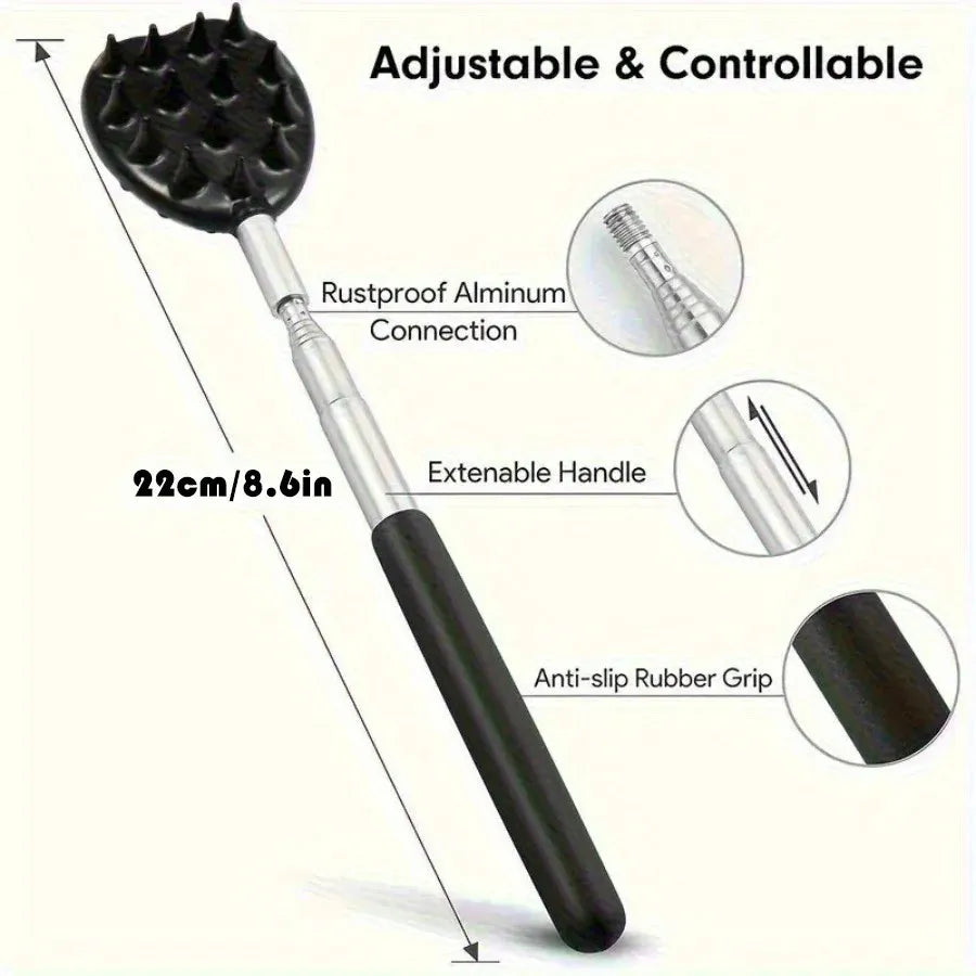 Extendable Cactus Back Scratcher – Retractable Itch Relief Stick with Dual Spike Sizes for Men and Women-TRUZENIC