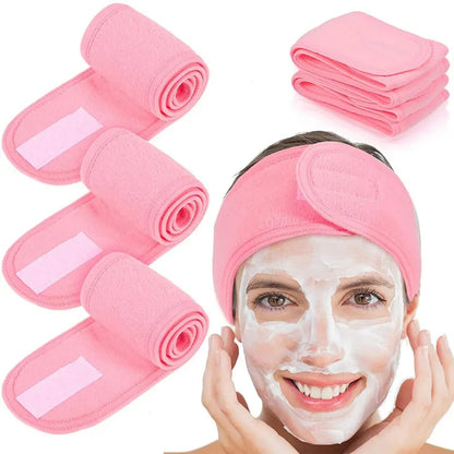 Adjustable Spa Headband for Women – Soft Towel Hair Band for Face Washing, Makeup, and Skincare Routines-TRUZENIC