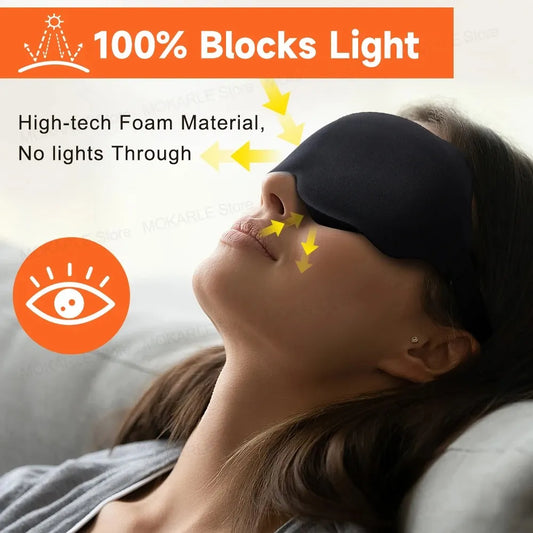 3D Contoured Sleep Mask – Soft, Light-Blocking Eye Mask for Travel, Naps & Nighttime Rest-TRUZENIC
