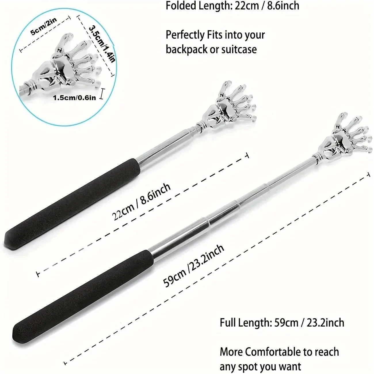 Telescopic Back Scratcher – Portable Stainless Steel Extendable Tool for Comfort and Daily Use-TRUZENIC