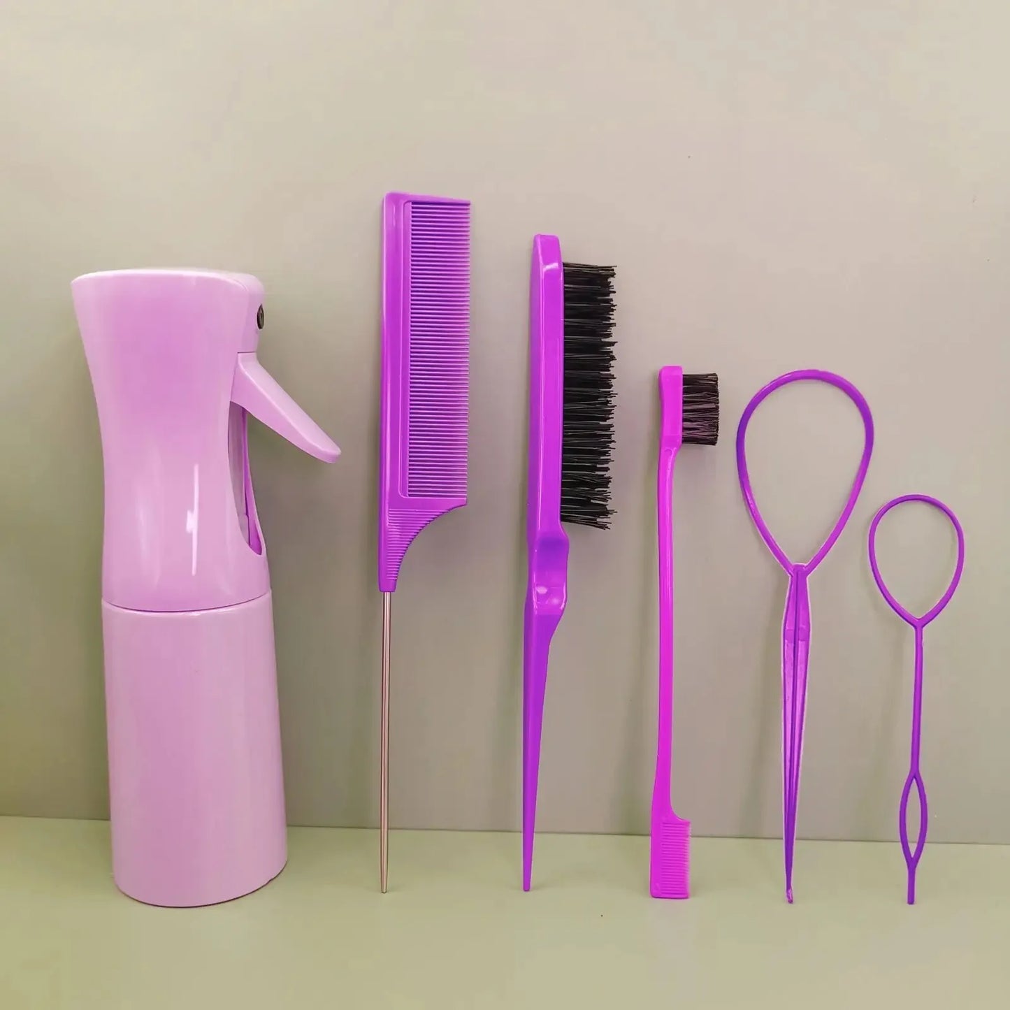 TRUZENIC Toddler Hair Styling Set – Loop Topsy, Ponytail Tools, Braid Comb & Spray Bottle for Kids