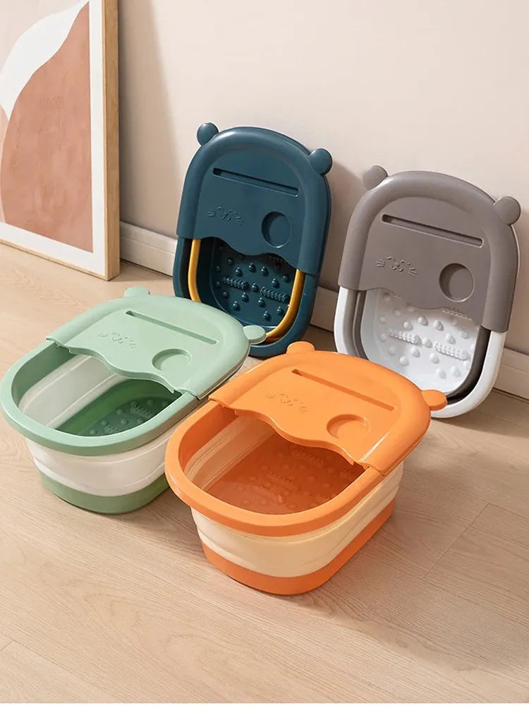 Foldable Foot Soaking Basin – Deep Massage Foot Bath with Cover for Home or Dorm Use-TRUZENIC