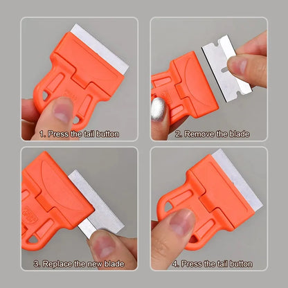 TRUZENIC Nail Art Scraper & French Manicure Stamp Set – Removable Cleaning Shovel & Glue Stickers Tool