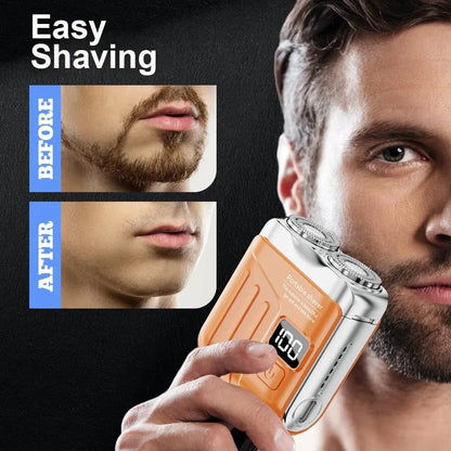 Mini Electric Shaver for Men Rechargeable Double Head Beard Trimmer & Waterproof Portable Facial Razor-TRUZENIC