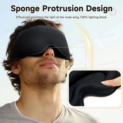 3D Contoured Sleep Mask – Soft, Light-Blocking Eye Mask for Travel, Naps & Nighttime Rest-TRUZENIC