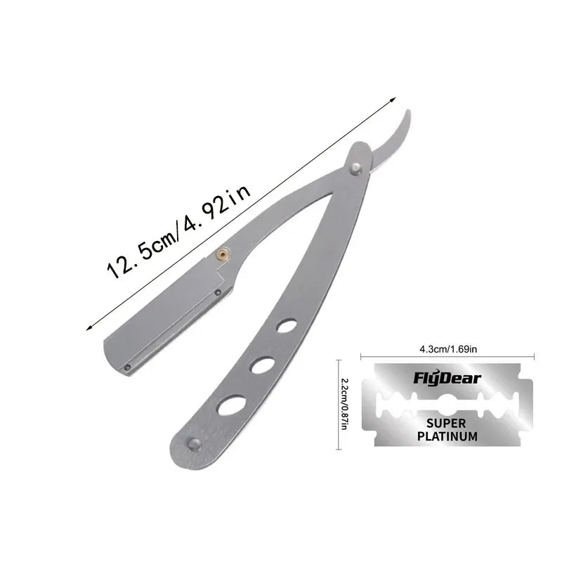 TRUZENIC Professional Straight Edge Razor – Stainless Steel Folding Shaver for Beard and Hair Grooming