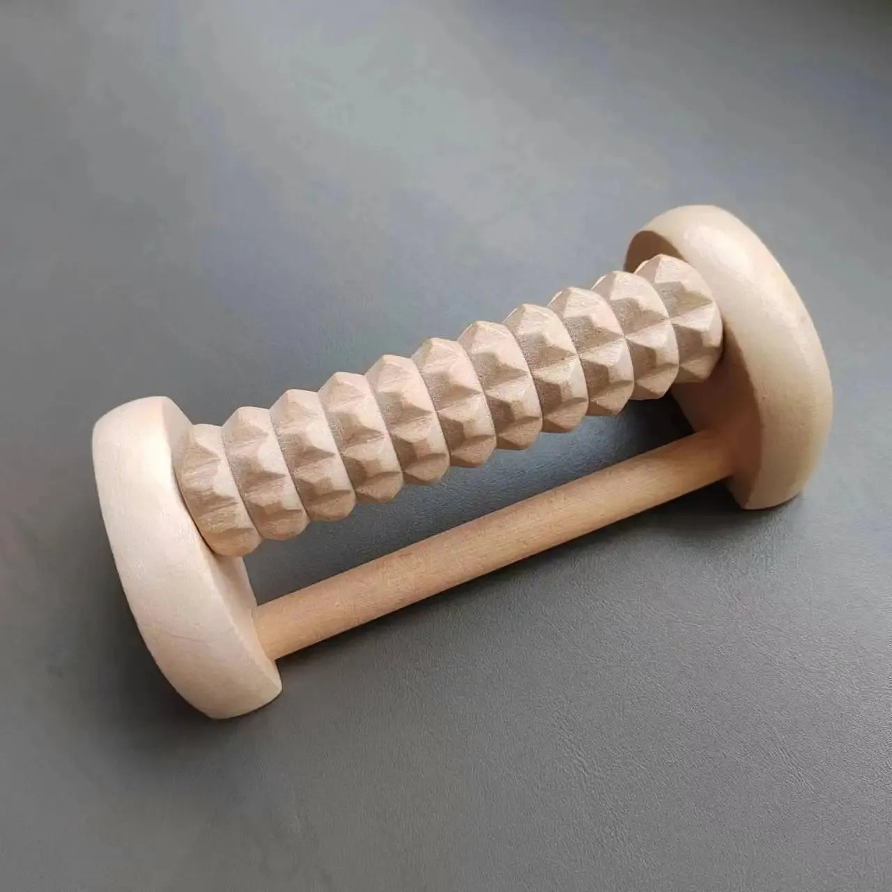 Wooden Foot Roller Massager – Solid Wood Acupressure Tool for Feet & Legs, Portable Design for Travel Use-TRUZENIC