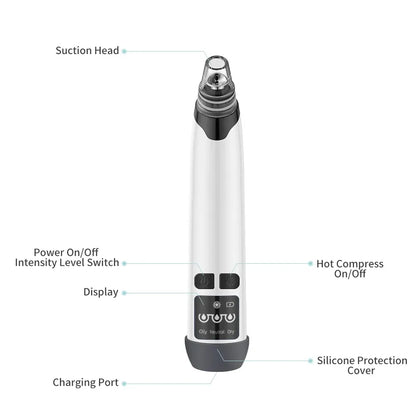 Hot Compress Blackhead Remover – Electric Pore Vacuum Cleaner for Nose & Face, Acne Suction & Deep Cleansing Skincare Device-TRUZENIC