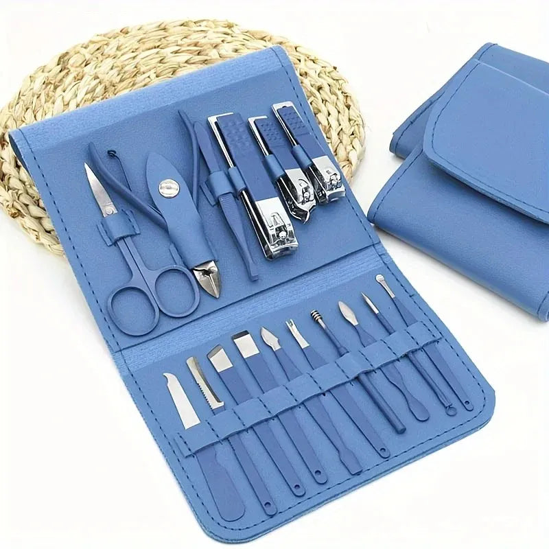 TRUZENIC 16-Piece Professional Nail & Cuticle Care Set – Clippers, Nippers with Travel Case