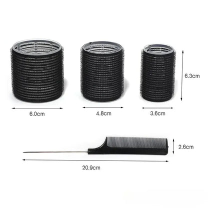 TRUZENIC 28-Piece Hair Roller Set – 18 Self-Grip Curlers & 10 Metal Clips, 3 Sizes for DIY Styling