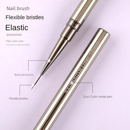 TRUZENIC 5PCS Nail Art Liner Brush Set – Fine Detail Painting & Striping Pens with Metal Handles (6–18mm)