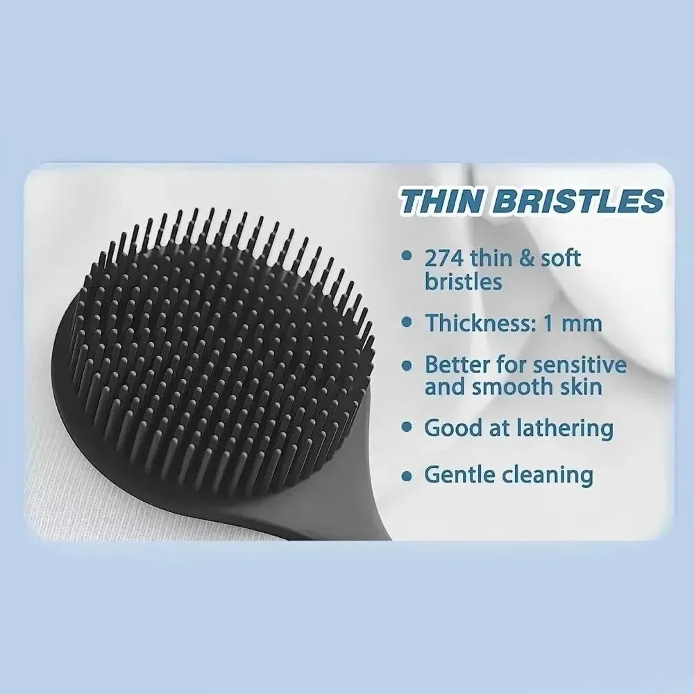Silicone Back Scrubber Brush – Soft Body Exfoliating Shower Brush with Handle for Bath and Skincare-TRUZENIC