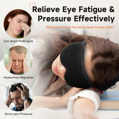 3D Contoured Sleep Mask – Soft, Light-Blocking Eye Mask for Travel, Naps & Nighttime Rest-TRUZENIC