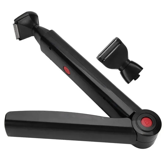 TRUZENIC 2-in-1 Electric Back & Facial Hair Trimmer – Rechargeable Foldable Body Groomer for Men