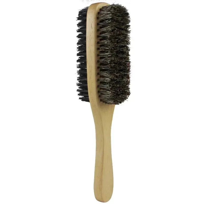 Men’s Boar Bristle Hair Brush – Natural Wooden Grooming Brush for Hair and Beard-TRUZENIC