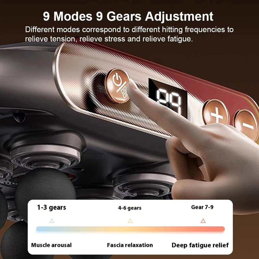 TRUZENIC Professional Fascia Massage Gun – High-Frequency Muscle Massager with 6 Interchangeable Heads