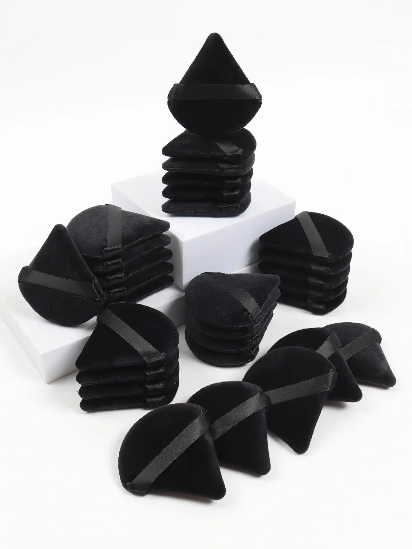 TRUZENIC Black Triangle Makeup Sponge – Soft Velvet Facial Powder & Foundation Puff