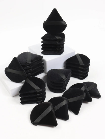 TRUZENIC Black Triangle Makeup Sponge – Soft Velvet Facial Powder & Foundation Puff