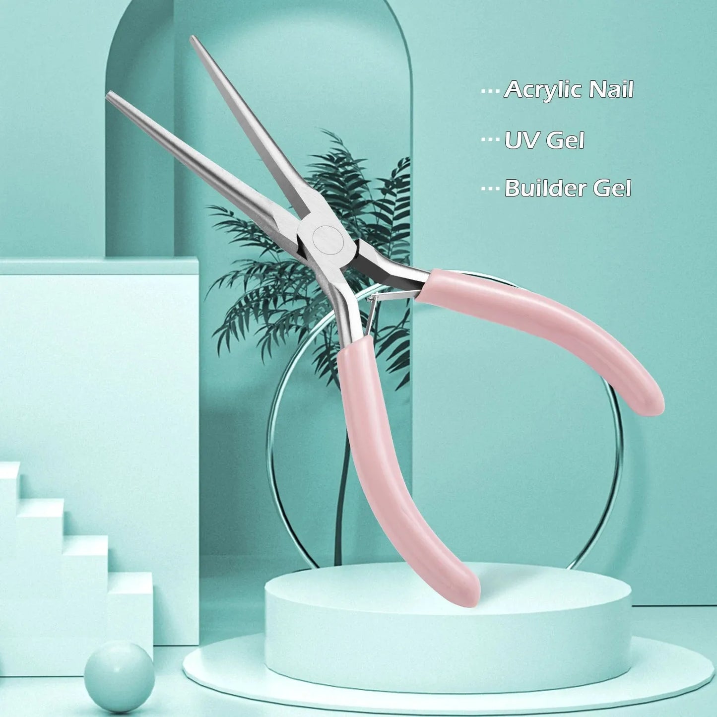 TRUZENIC Acrylic Nail C Curve Pincher Tool – Clamp Shaping Tweezers for Nail Extensions and UV Gel Tips