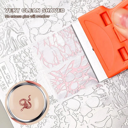 TRUZENIC Nail Art Scraper & French Manicure Stamp Set – Removable Cleaning Shovel & Glue Stickers Tool
