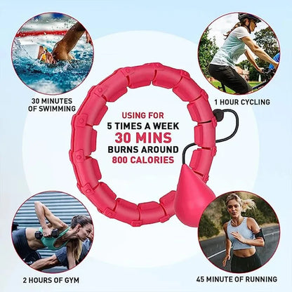 TRUZENIC 24-Section Smart Hula Hoop – Adjustable Fitness Exercise Ring with Waist Massager for Home Gym Workouts